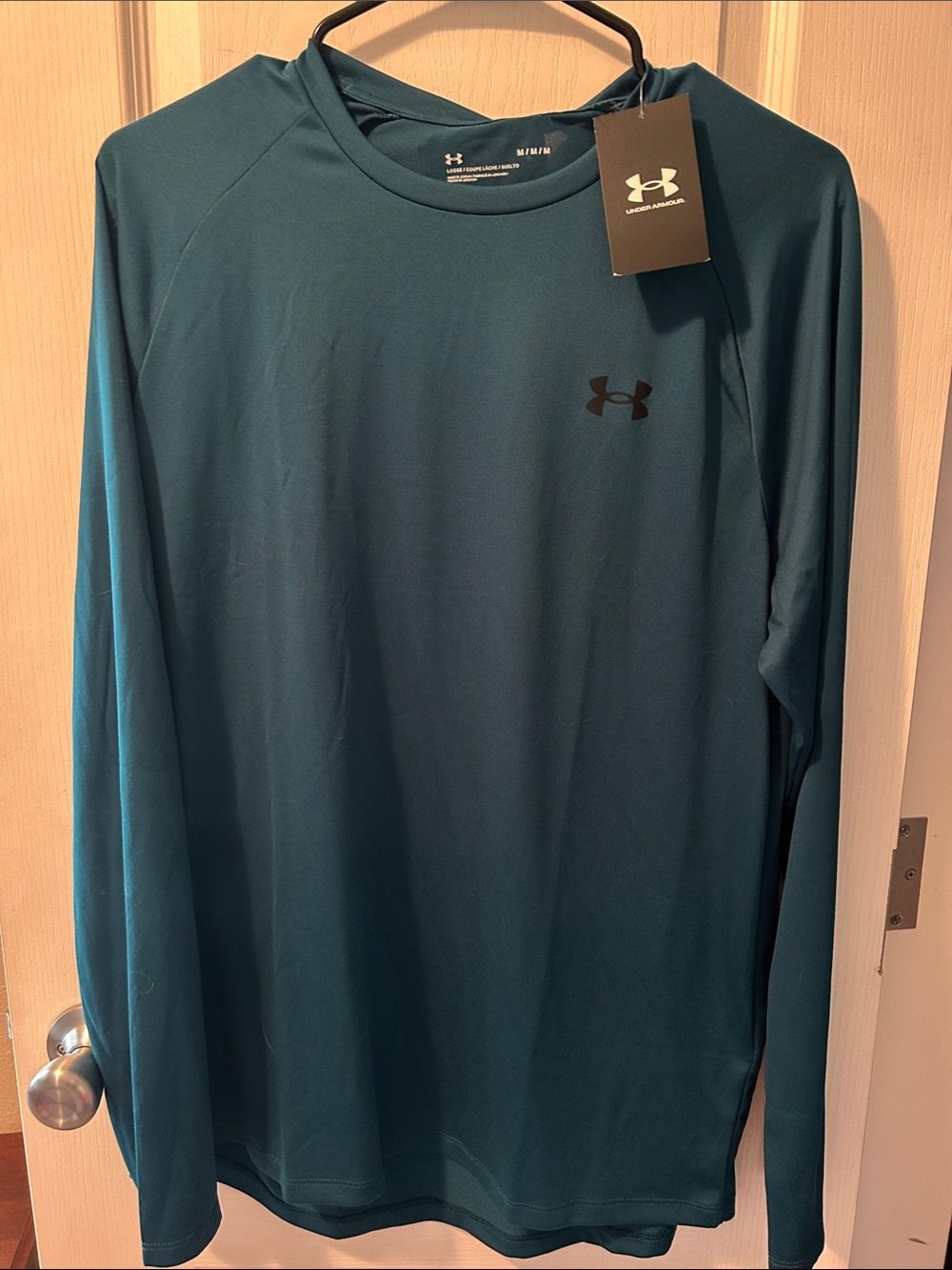 Under Armour Men’s Long Sleeve Performance Shirt in Teal Blue